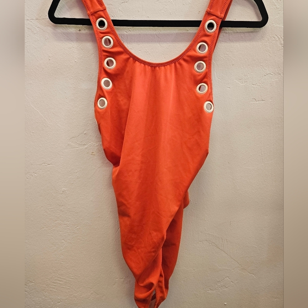 Swim, orange, summer, vacation, ocean, travel, luxury, one piece,
